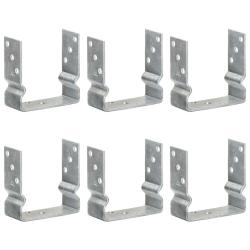 Piquets de cl&ocirc;ture 6 pcs Argent&eacute; 14x6x15 cm Acier galvanis&eacute;