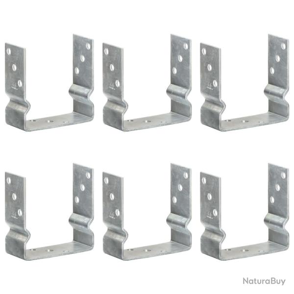Piquets de cl�ture 6 pcs Argent� 14x6x15 cm Acier galvanis�