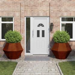 Jardini&egrave;re 2 pcs Rouill&eacute; 100 x 100 x 80 cm