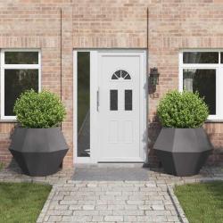 Jardini&egrave;re 2 pcs Noir 100 x 100 x 80 cm Acier
