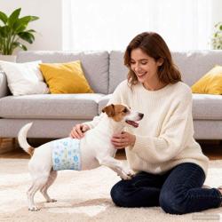 Protection Hygi&eacute;nique Jetable pour Chien M&acirc;le 30 pcs Blanc XS