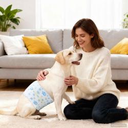 Protection Hygi&eacute;nique Jetable pour Chien M&acirc;le 30 pcs Blanc S