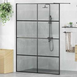 Mur de Douche &agrave; L'Italienne Noir 140 x 195 cm verre tremp&eacute;