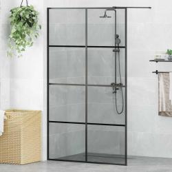 Mur de Douche &agrave; L'Italienne Noir 115 x 195 cm verre tremp&eacute;