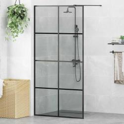 Mur de Douche &agrave; L'Italienne Noir 100 x 195 cm verre tremp&eacute;