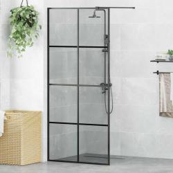 Mur de Douche &agrave; L'Italienne Noir 90 x 195 cm verre tremp&eacute;