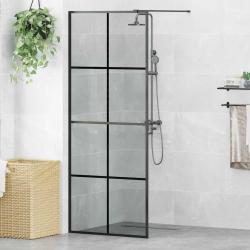 Mur de Douche &agrave; L'Italienne Noir 80 x 195 cm verre tremp&eacute;