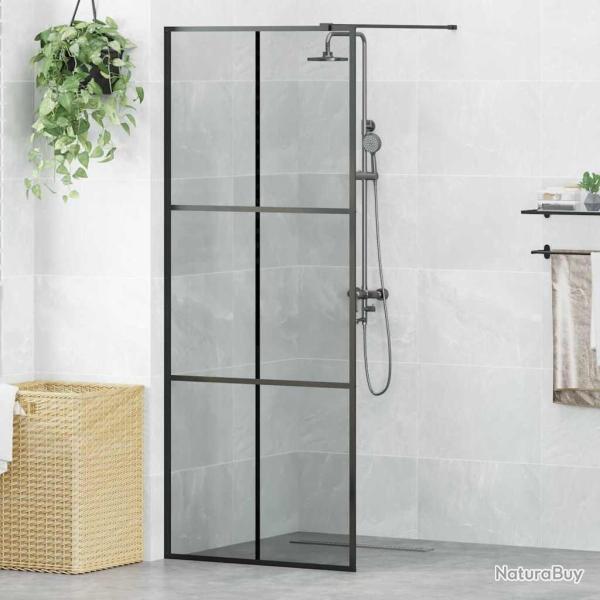 Mur de Douche � L'Italienne Noir 80 x 195 cm verre tremp�