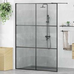 Mur de Douche &agrave; L'Italienne Noir 140 x 195 cm verre tremp&eacute;
