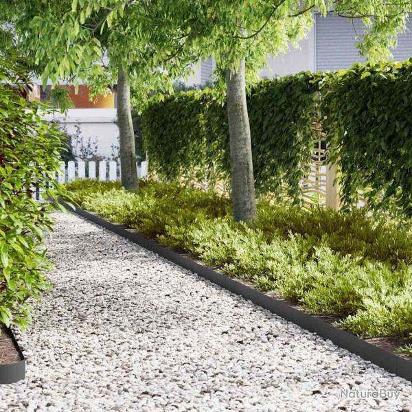 Bordure de Pelouse 20 pcs Noir 100 x 0,05 x 15 cm