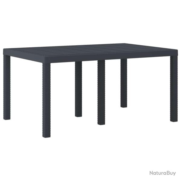 Table de Jardin Anthracite 150 x 100 x 73 cm polyrotin