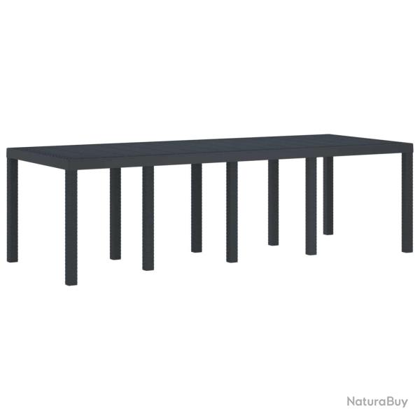 Table de Jardin Anthracite 250 x 100 x 73 cm polyrotin