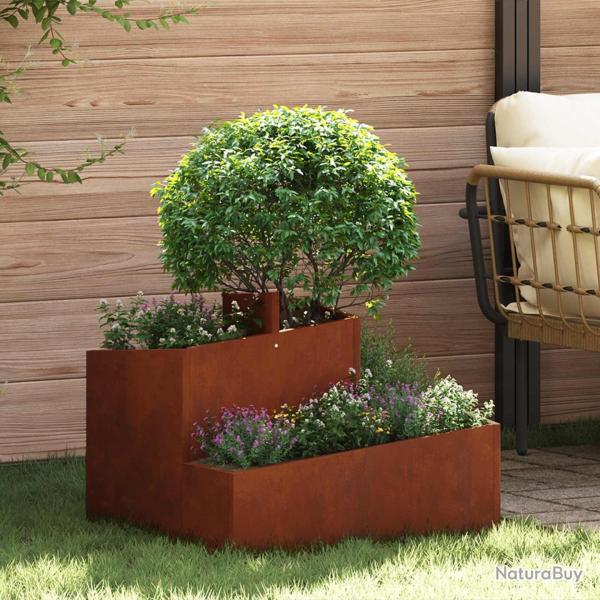 Cache-pot de jardin Marron 60 x 60 x 50 cm Acier patin�