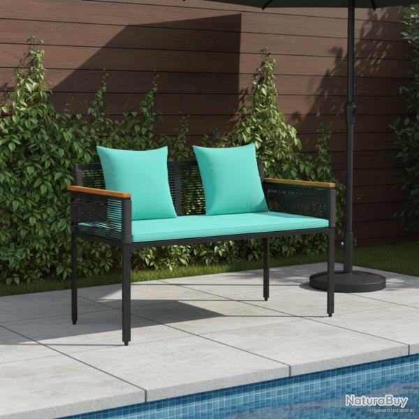 Banc ext�rieur Noir et turquoise 117 x 54 x 74.5 cm polyrotin
