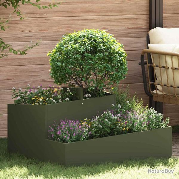 Cache-pot de jardin Vert olive 80 x 80 x 50 cm