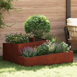 Cache-pot de jardin Marron 100 x 100 x 50 cm Acier patin&eacute;