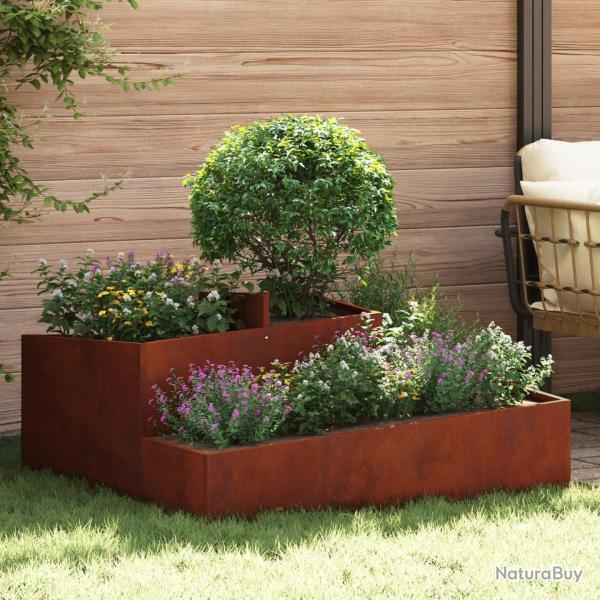 Cache-pot de jardin Marron 100 x 100 x 50 cm Acier patin�