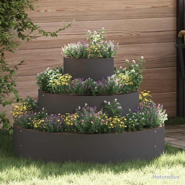 Cache-pot de jardin Noir 90 x 90 x 20 cm Acier lamin� � froid