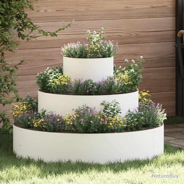 Cache-pot de jardin Blanc 90 x 90 x 20 cm Acier lamin� � froid