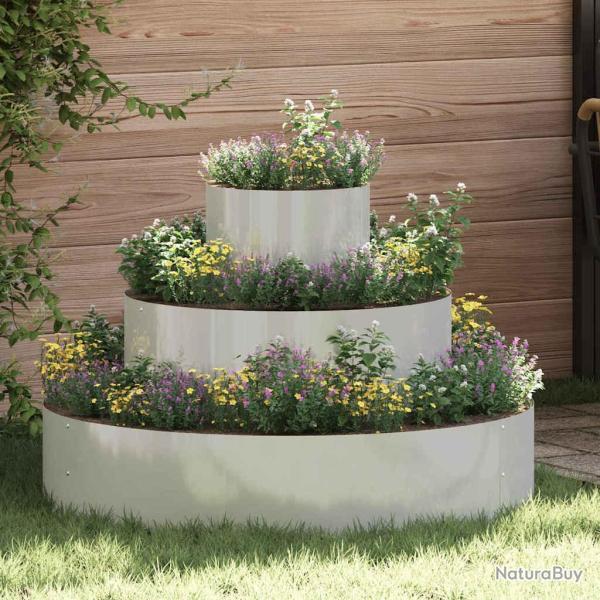 Cache-pot de jardin Argent 90 x 90 x 20 cm Acier galvanis�