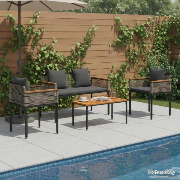 Ensemble de meubles d'ext�rieur Gris et Gris fonc� polyrotin