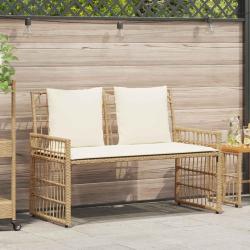 Banc ext&eacute;rieur Uni Naturel et Cr&egrave;me 116 x 55 x 82 cm