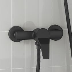 Robinet de Douche Mixer Noir G 1 / 2 pouces Laiton