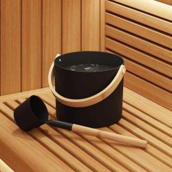 Ensemble d'accessoires de sauna 2 pcs Noir
