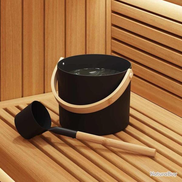 Ensemble d'accessoires de sauna 2 pcs Noir