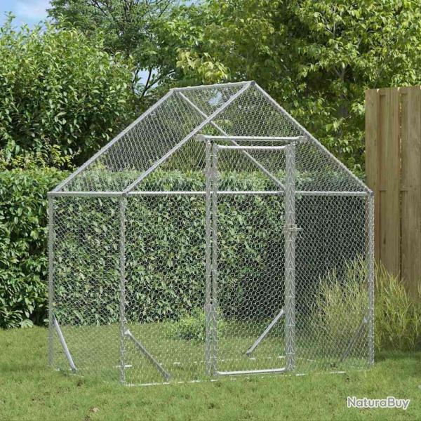 Cage � poules Argent 170 x 100 x 177 cm Acier galvanis�