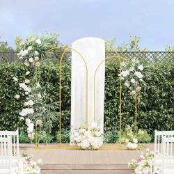 Arche de mariage 3 pcs Dor&eacute; Acier