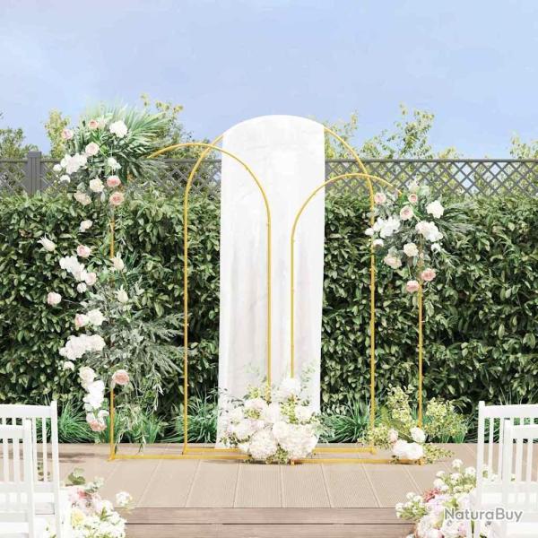 Arche de mariage 3 pcs Dor� Acier