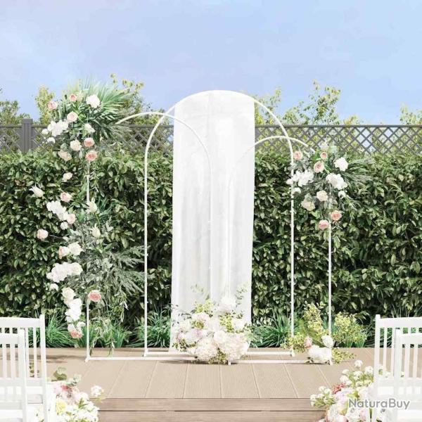 Arche de mariage 3 pcs Blanc Acier