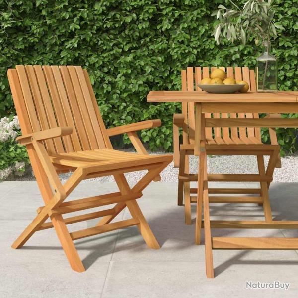 Chaises de jardin pliantes lot de 2 61x67x90cm bois massif teck
