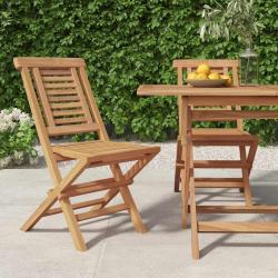 Chaises de jardin pliantes lot de 2 47x63x90cm bois massif teck
