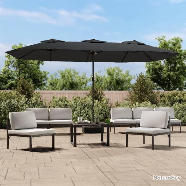 Parasol � double t�te anthracite 449x265 cm