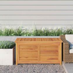 Bo&icirc;te de rangement jardin et sac 114x50x58 cm bois massif teck