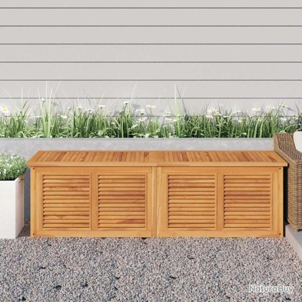 Bo�te de rangement jardin et sac 175x50x55 cm bois massif teck
