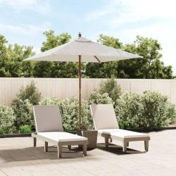 Parasol de jardin avec m&acirc;t en bois sable 198x198x231 cm
