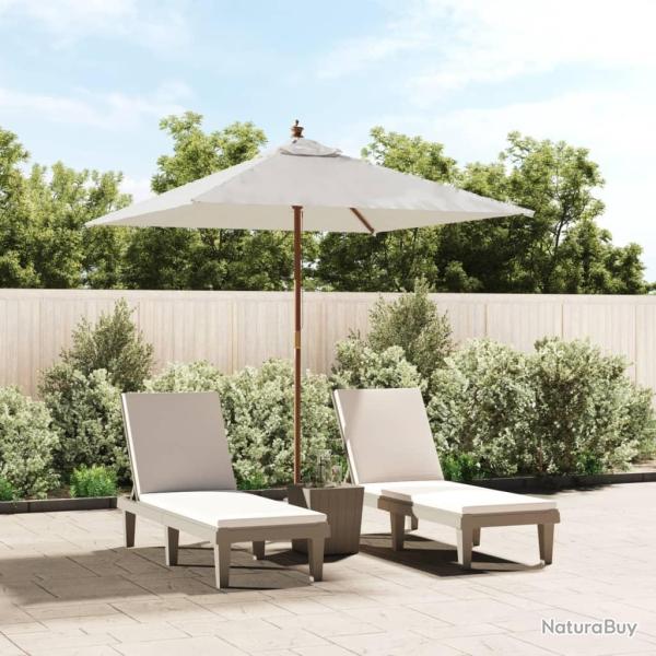 Parasol de jardin avec m�t en bois sable 198x198x231 cm