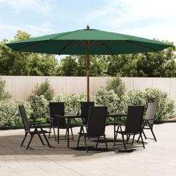 Parasol de jardin avec m&acirc;t en bois vert 400x273 cm