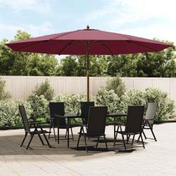 Parasol de jardin avec m&acirc;t en bois rouge bordeaux 400x273 cm