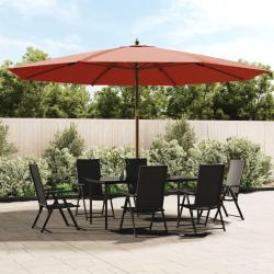 Parasol de jardin avec m&acirc;t en bois terre cuite 400x273 cm