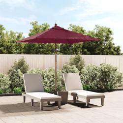 Parasol de jardin avec m&acirc;t en bois rouge bordeaux 198x198x231cm