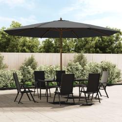 Parasol de jardin avec m&acirc;t en bois anthracite 400x273 cm