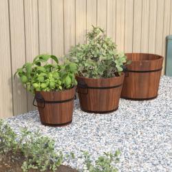 Ensemble de jardini&egrave;re godet 3 pcs bois massif de sapin