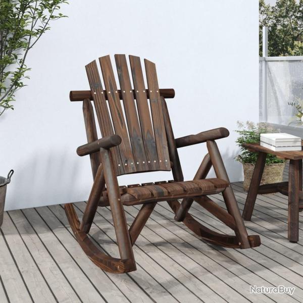 Chaise � bascule de jardin 69x96x101 cm bois massif d'�pic�a