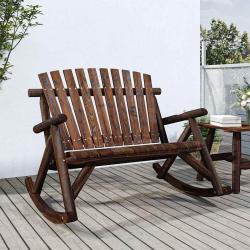 Banc &agrave; bascule jardin 2 places 123x96x102 cm bois massif &eacute;pic&eacute;a