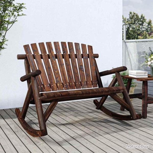 Banc � bascule jardin 2 places 123x96x102 cm bois massif �pic�a