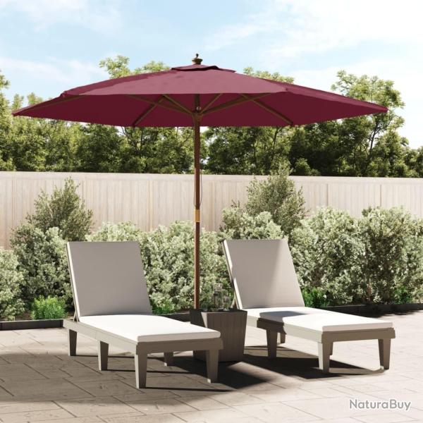 Parasol de jardin avec m�t en bois rouge bordeaux 299x240 cm
